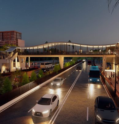 New Market Foot Over Bridge Night View New Market Foot Over Bridge Night View